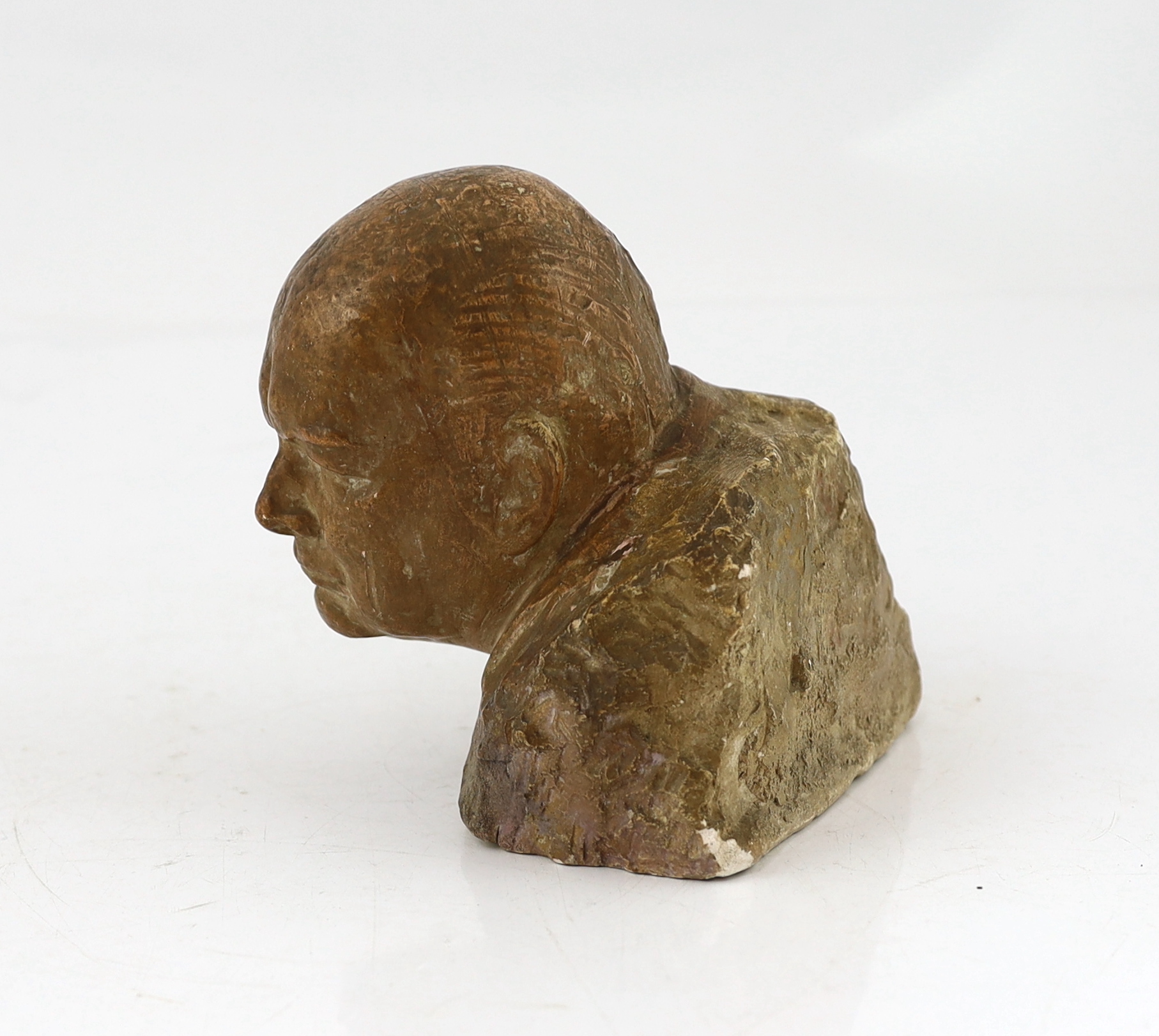 Churchill, Winston S. (1874-1965) - A plaster maquette for Head of Sir Winston Churchill by Oscar Nemon (1906-1985), with brown patination